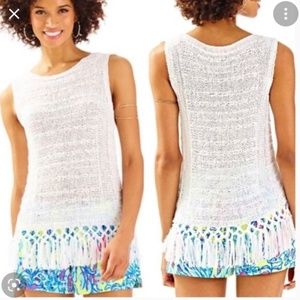Lilly Pulitzer LUCA fringe crochet Beach tunic NEW